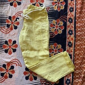C&C California Yellow Linen Pants